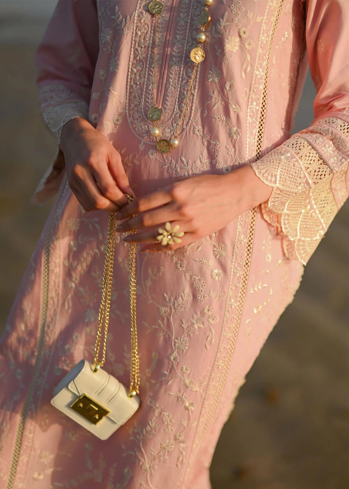 Nimsay Pink Luxury Chikankari Lawn Collection Replica