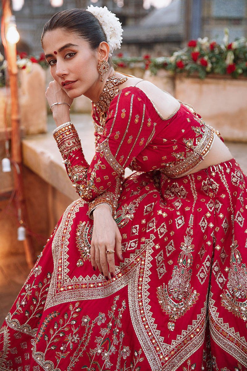 Zarlish By Mohsin Naveed Ranjha Red Bridal Collection Replica