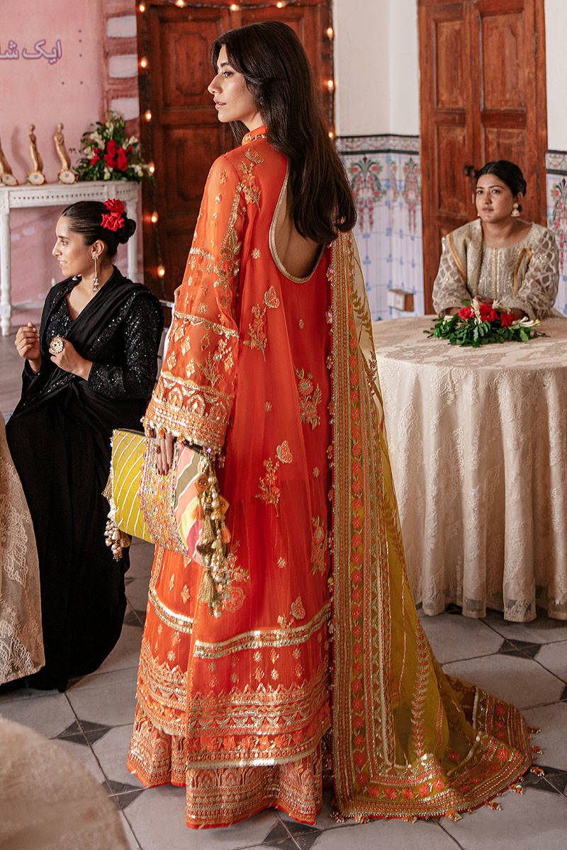 Nazia Hassan By Mohsin Naveed Ranjha Orange Organza Replica