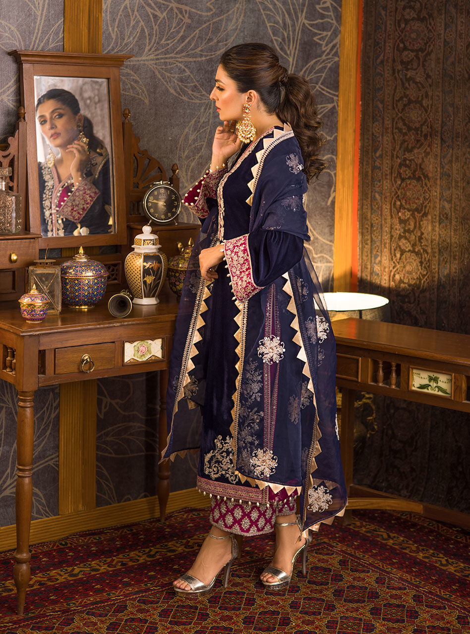 Zainab Chottani Blue Formal Collection Organza Replica