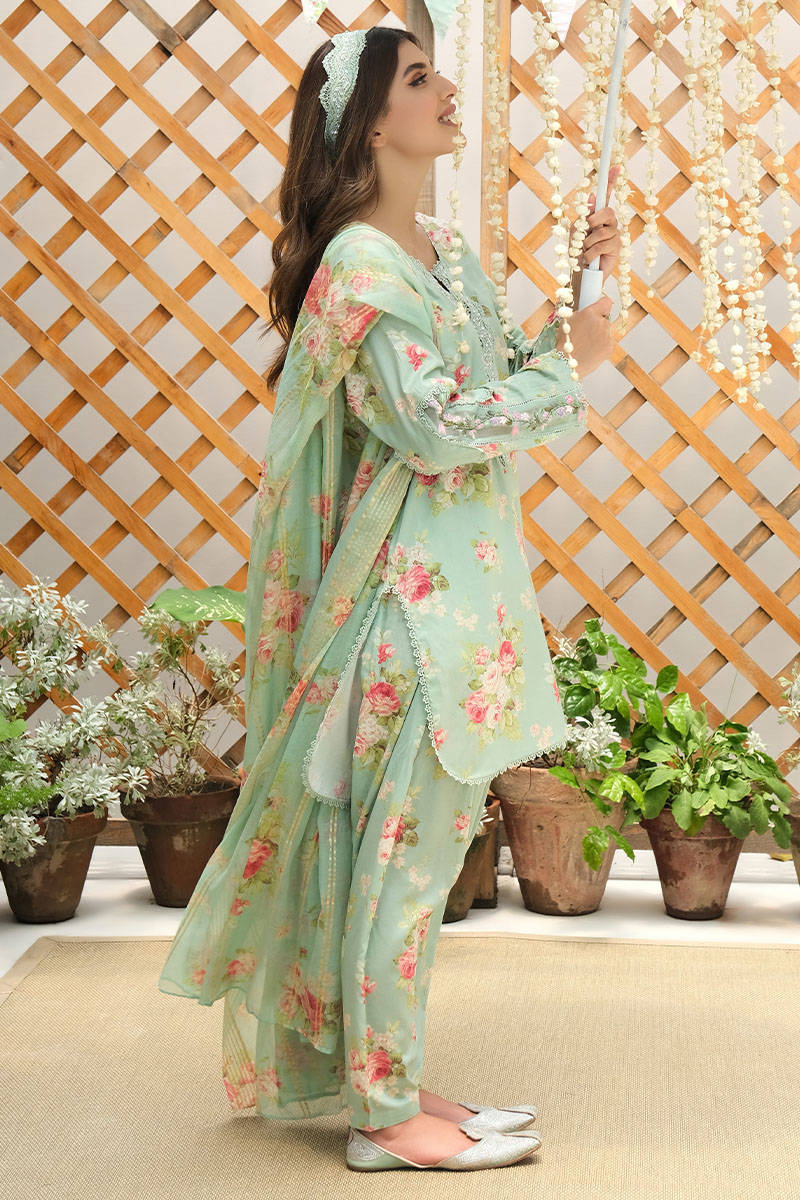 Farida Hassan Mint Printed Lawn Collection Replica