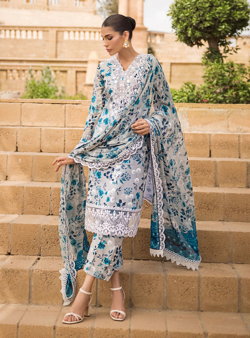 Zainab Chottani Blue Swiss Lawn Collection Replica