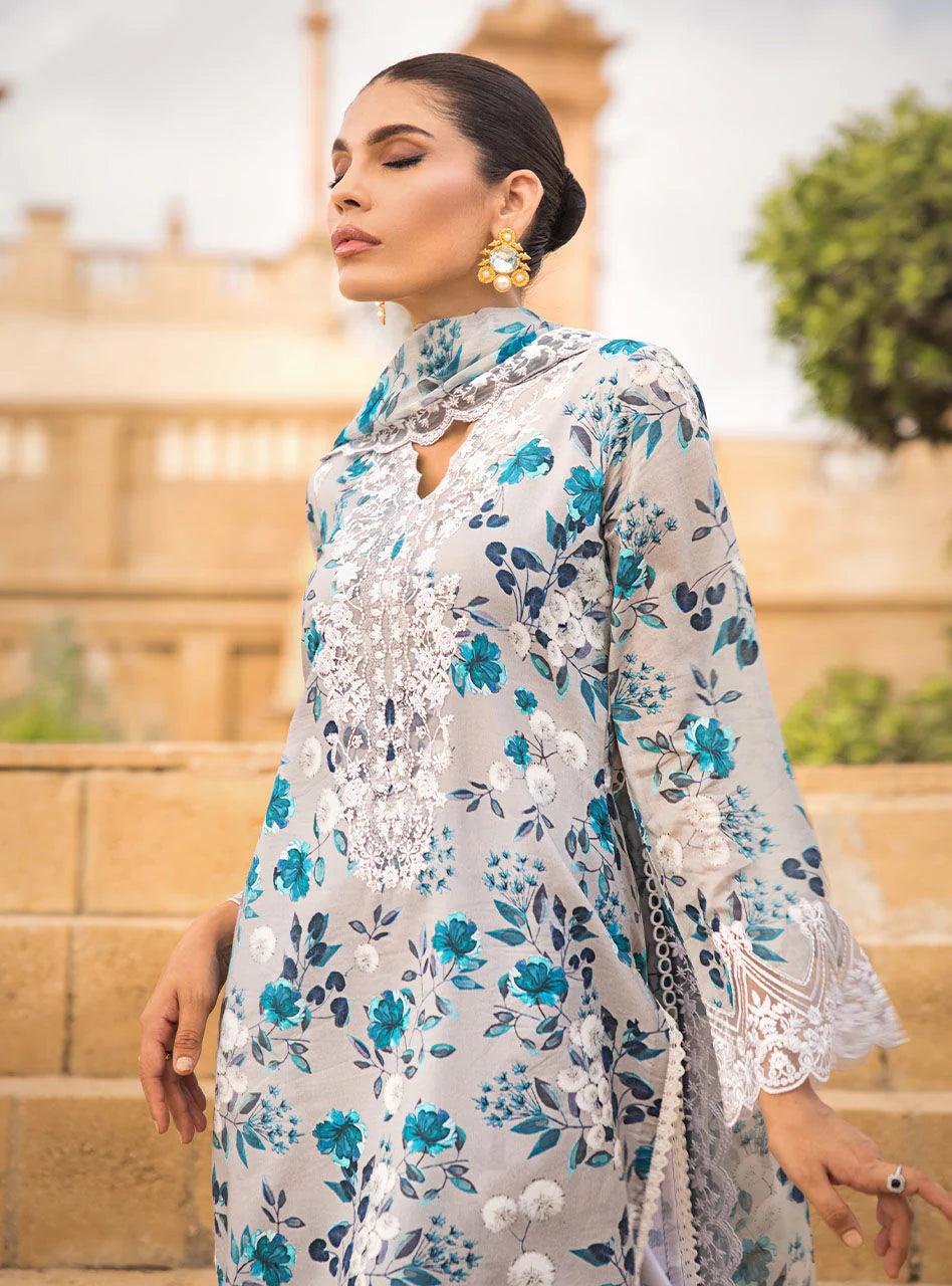 Zainab Chottani Blue Swiss Lawn Collection Replica