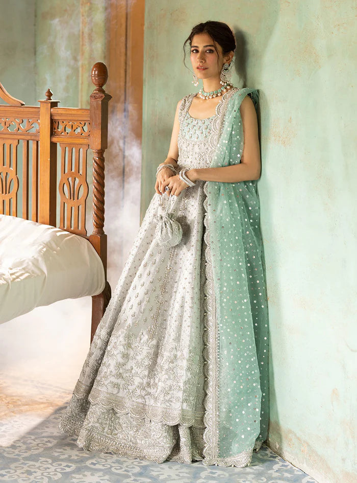 Zainab Chottani Grey Bridal Collection Net Replica