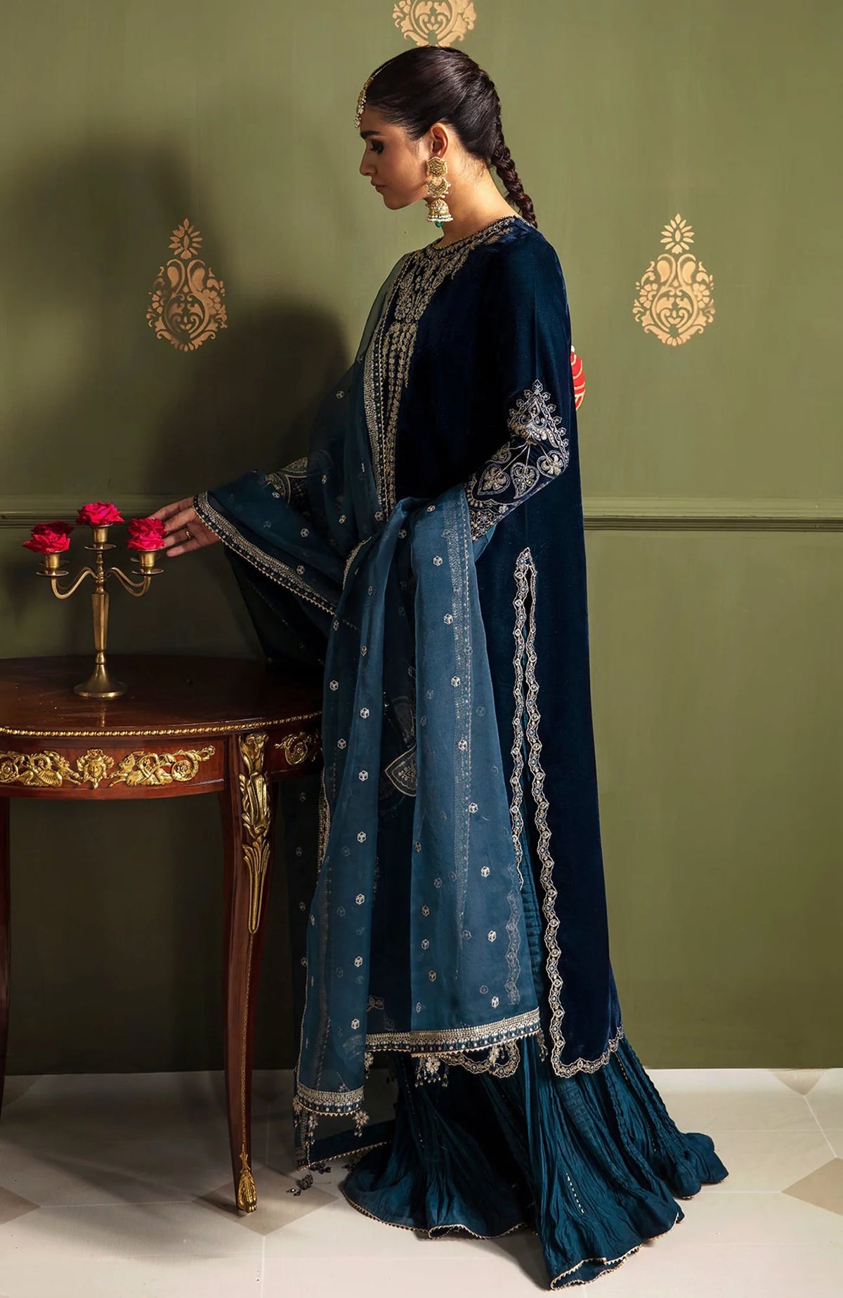 Baroque Blue Formal Collection Velvet Replica