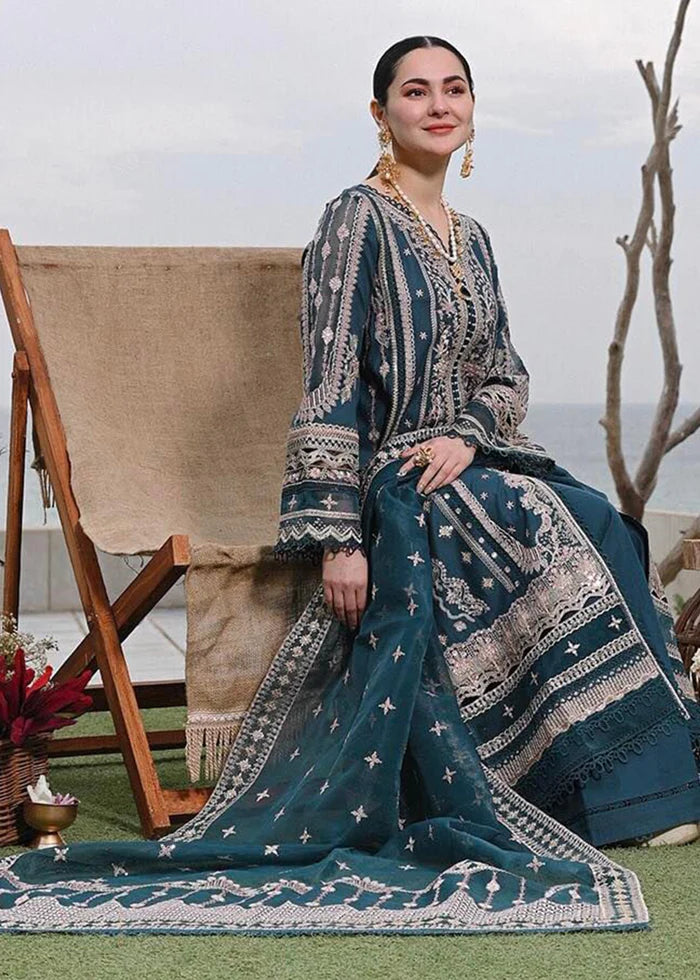 Qalamkar Sahil Green Luxury Lawn Collection Replica