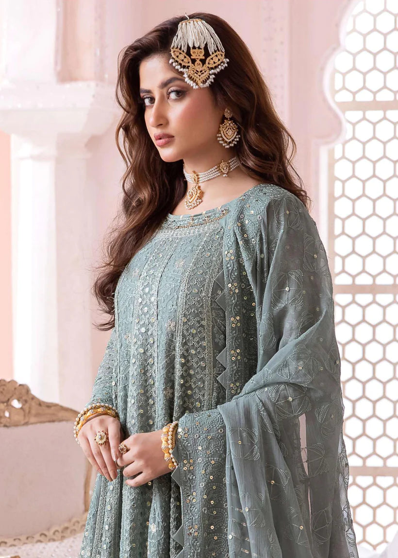 Asim Jofa Mint Green Formal Collection Chiffon Replica