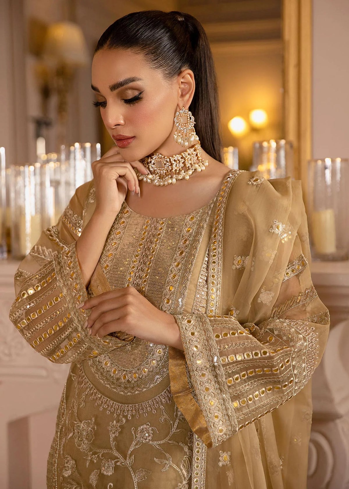 Dawood Abbas Skin Formal Collection Organza Replica