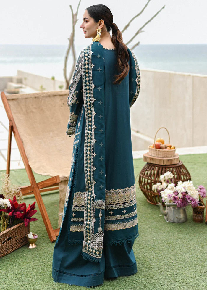 Qalamkar Sahil Green Luxury Lawn Collection Replica