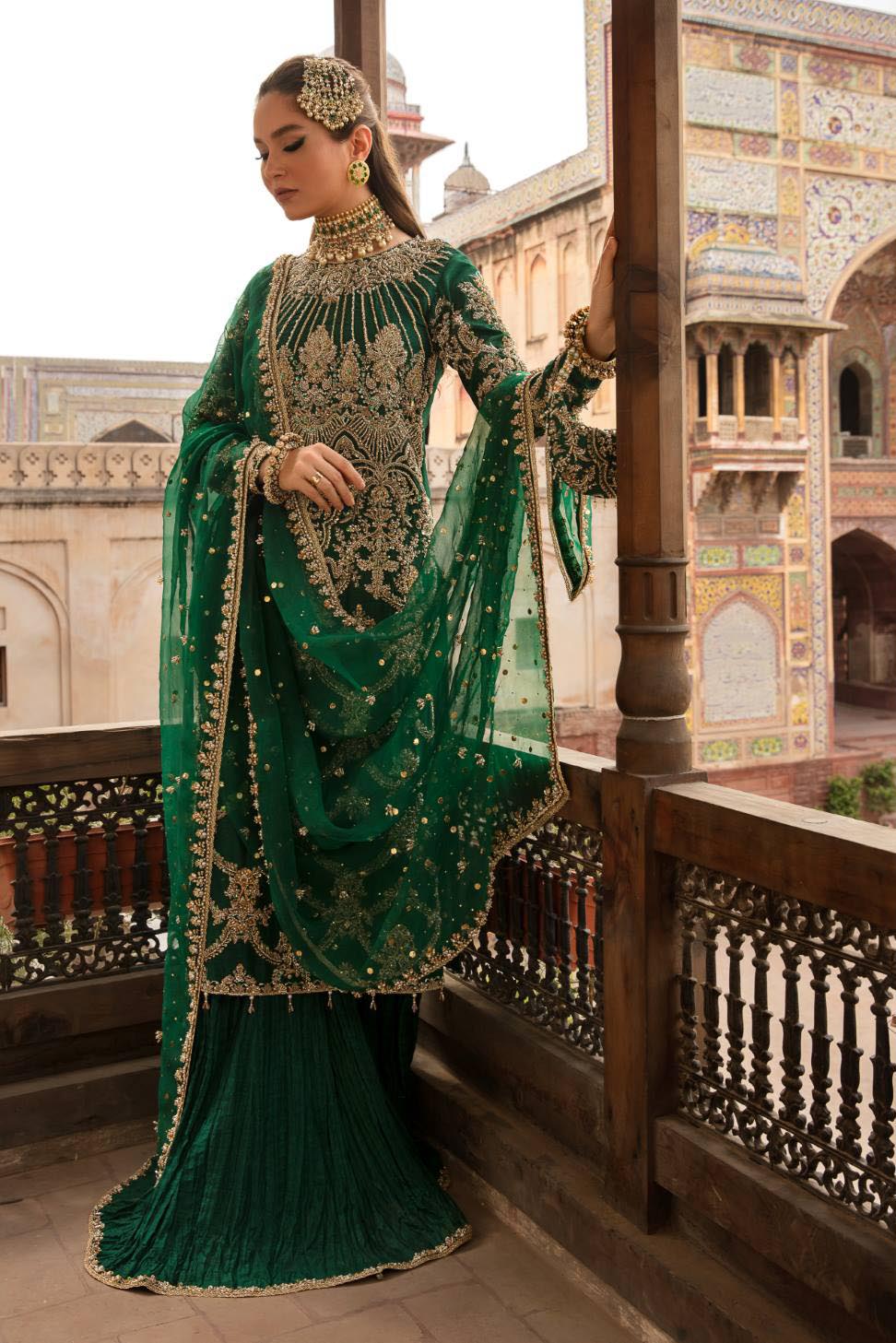 Kanwal Malik Green Formal Collection Organza Replica