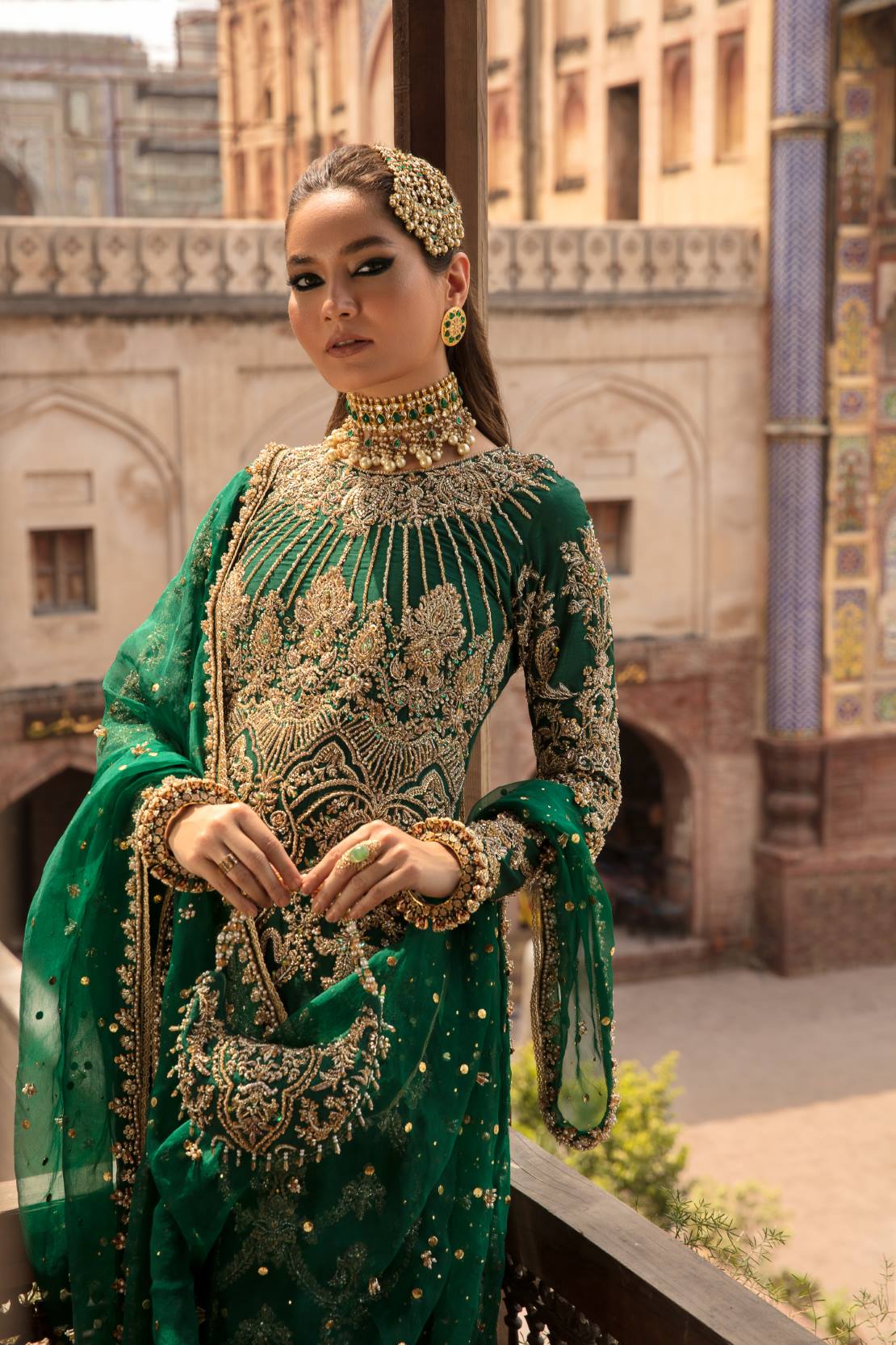 Kanwal Malik Green Formal Collection Organza Replica