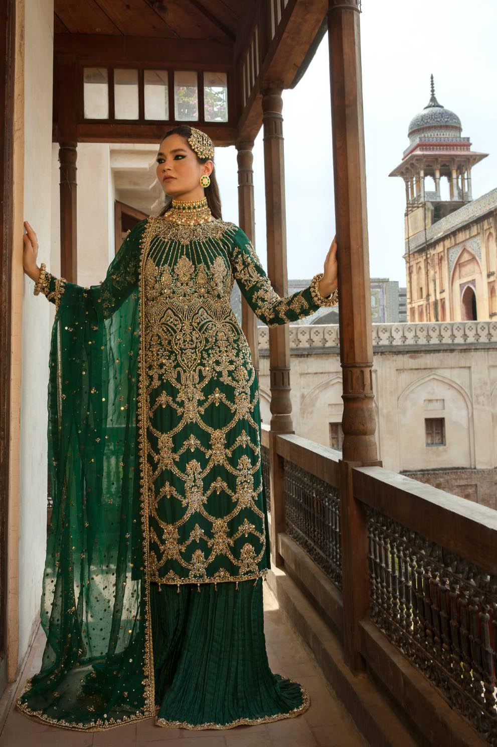 Kanwal Malik Green Formal Collection Organza Replica