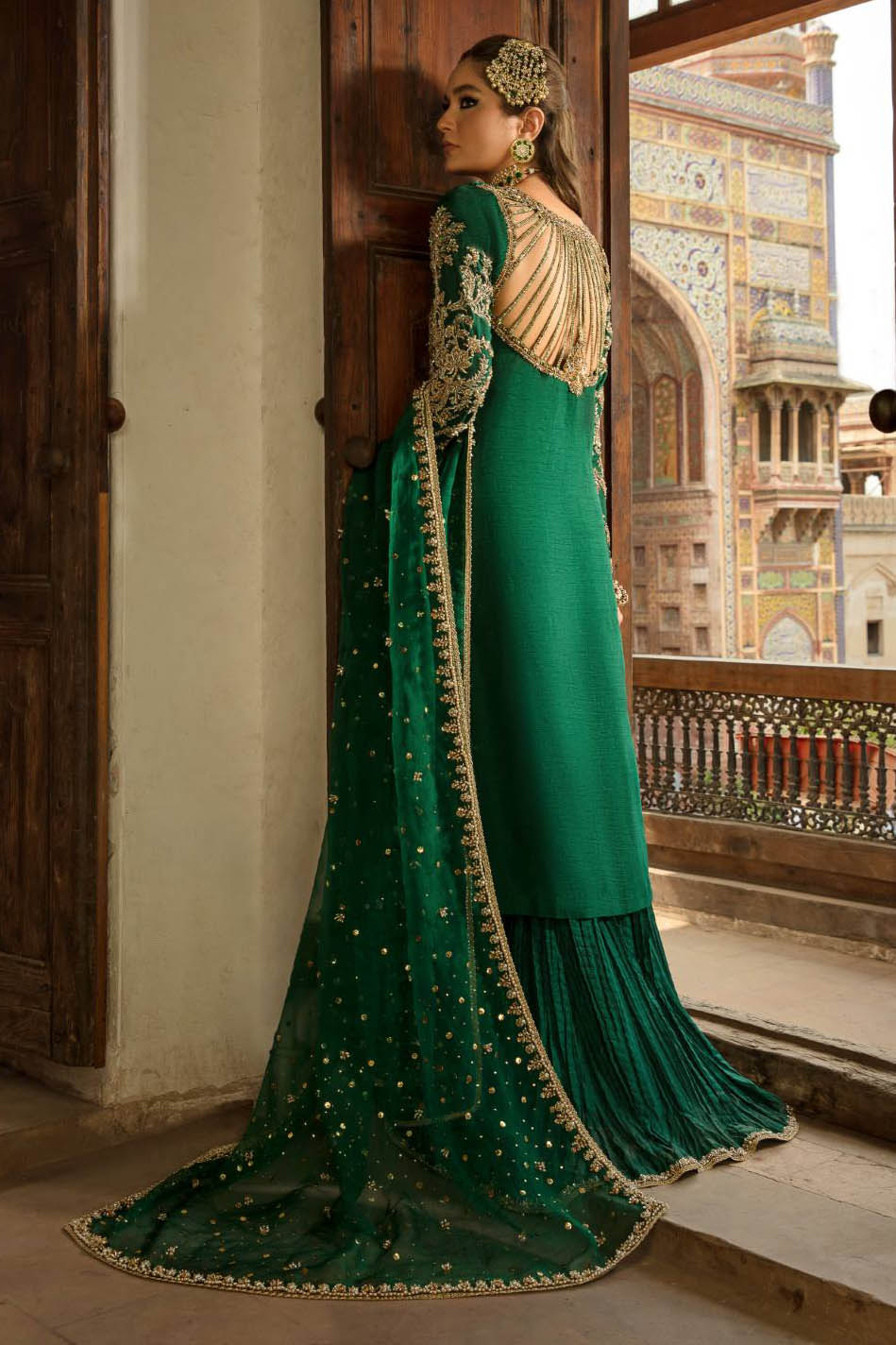 Kanwal Malik Green Formal Collection Organza Replica