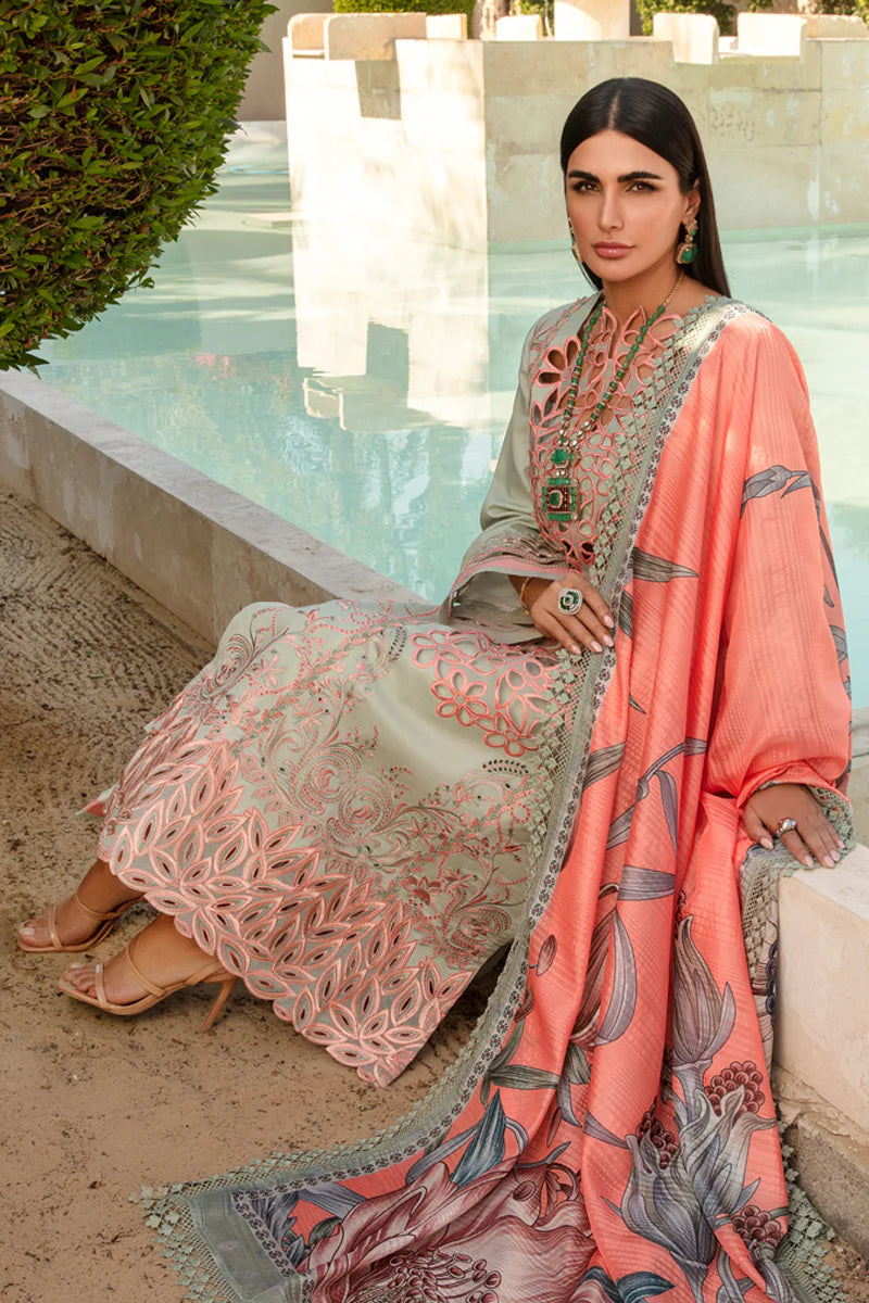 Orchid By Rang Rasiya Pistachio Luxury Lawn Collection Replica