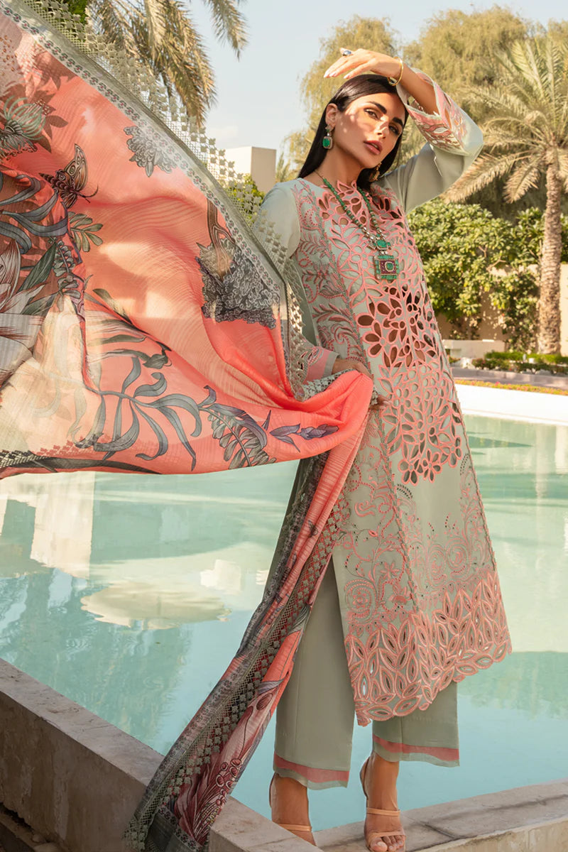 Orchid By Rang Rasiya Pistachio Luxury Lawn Collection Replica