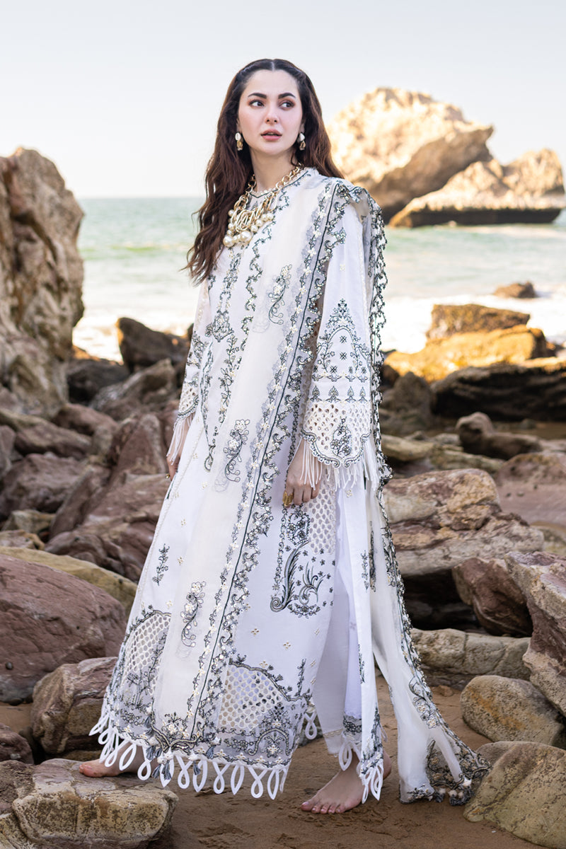 Qalamkar White Luxury Lawn Collection Replica