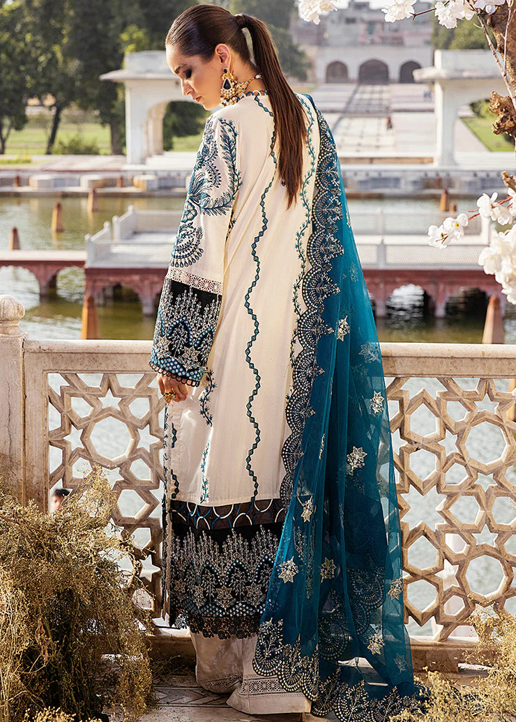 Afrozeh White Formal Collection Chiffon Replica