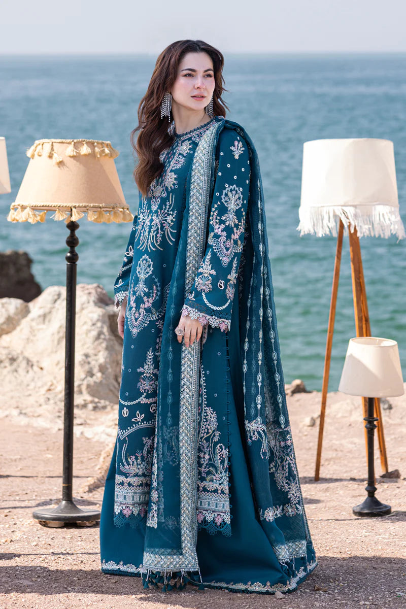 Qalamkar Blue Luxury Lawn Collection Replica