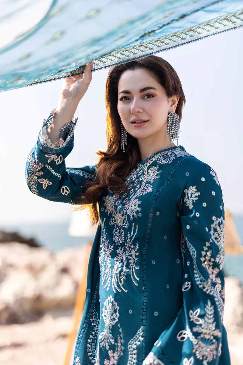 Qalamkar Blue Luxury Lawn Collection Replica