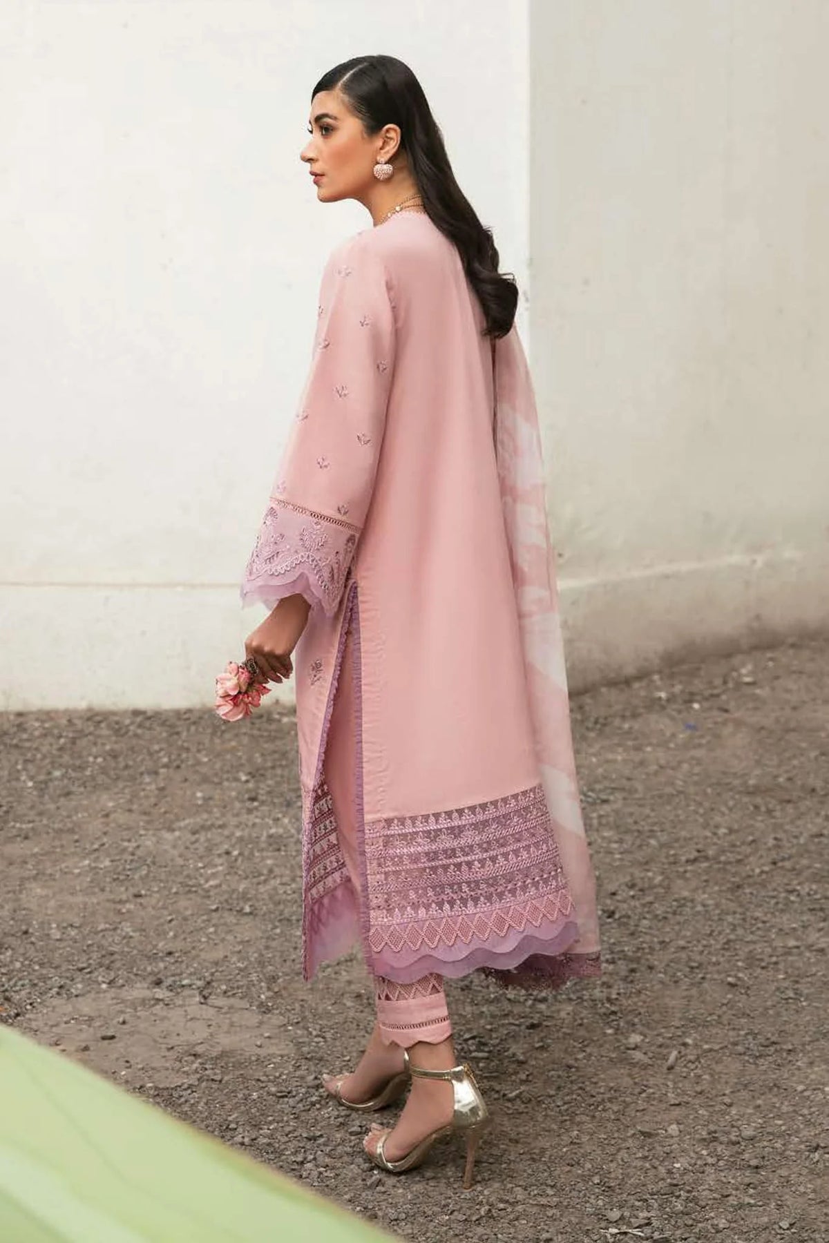 Afrozeh Pink Luxury Lawn Collection Replica