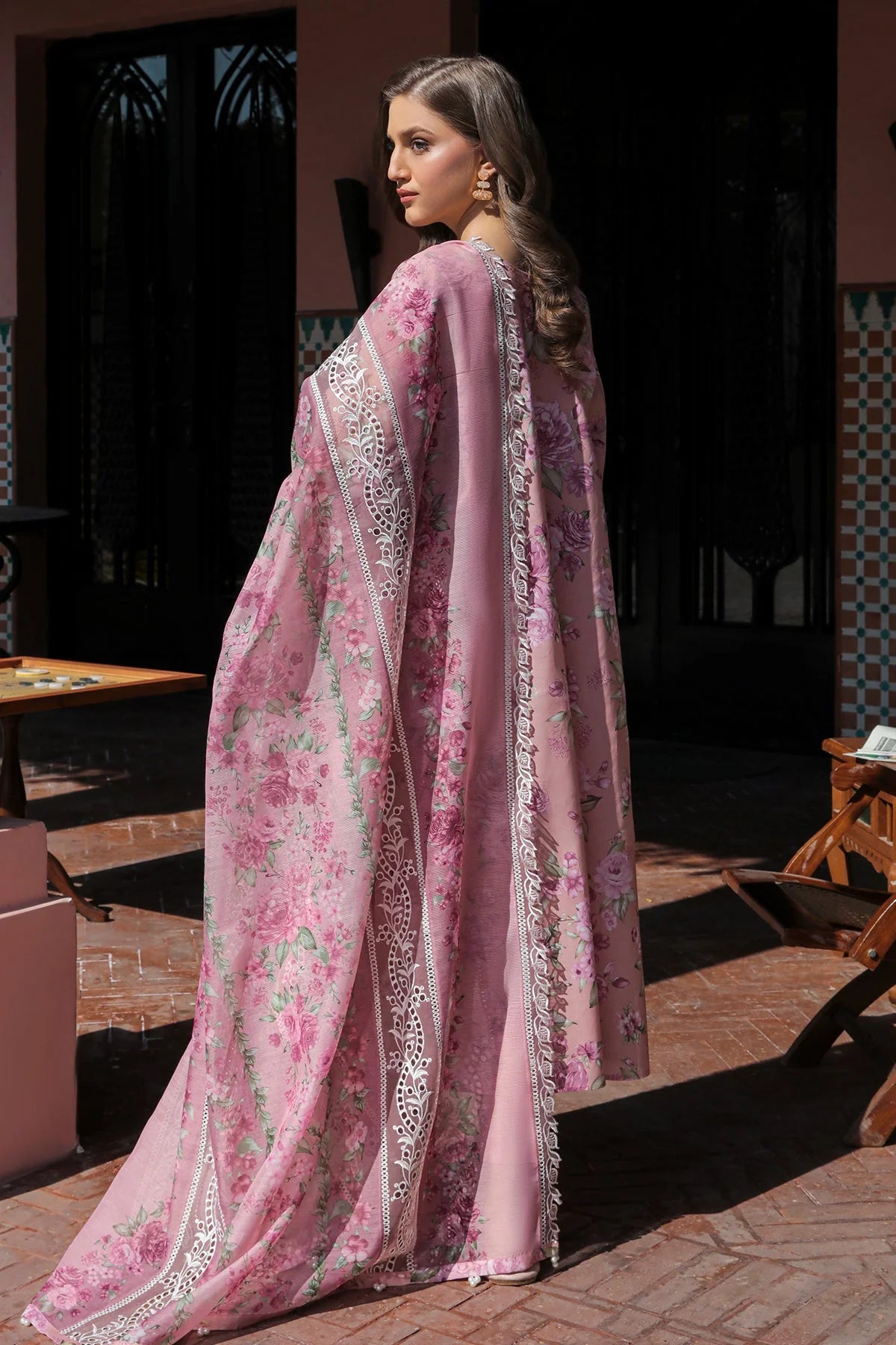 Baroque Pink Digital Printed Lawn Collection Replica