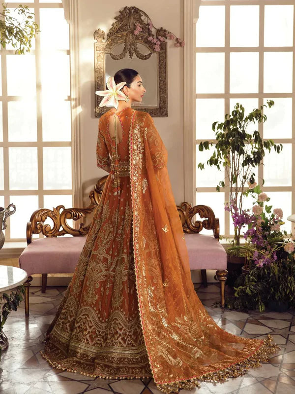 Afrozeh Orange Net Bridal Collection Replica