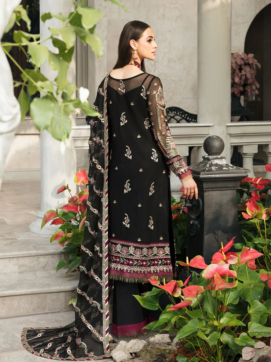 Gulaal Black Exclusive Formal Collection Net Replica