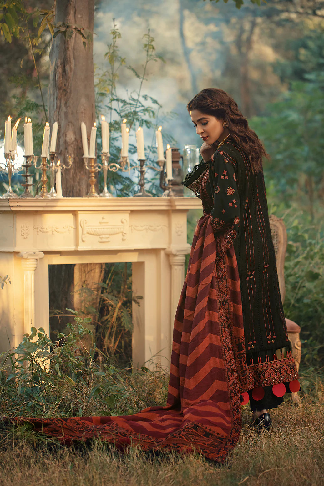 Maryam Hussain Black Luxury Lawn Collection Replica