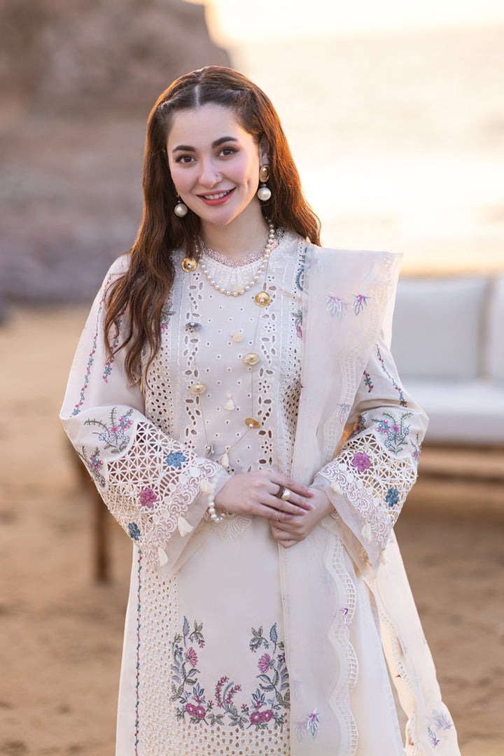 Qalamkar Off-White Luxury Lawn Collection Replica