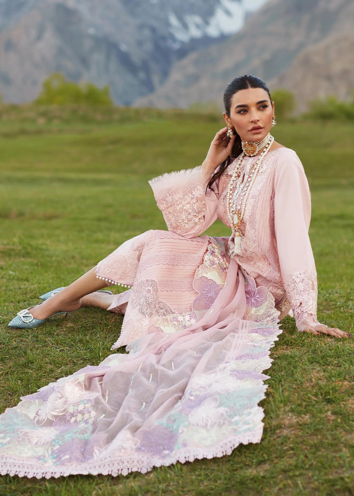 Crimson Pink Luxury Lawn Collection Replica