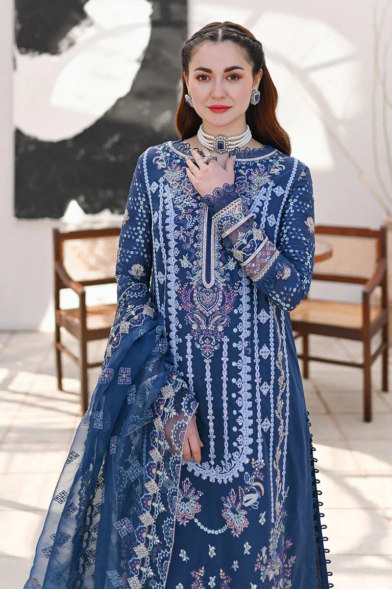 Qalamkar Blue Luxury Lawn Collection Replica