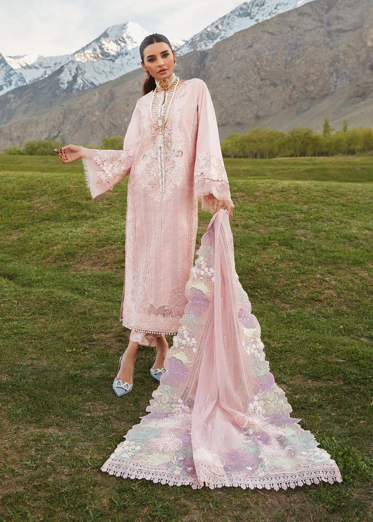 Crimson Pink Luxury Lawn Collection Replica