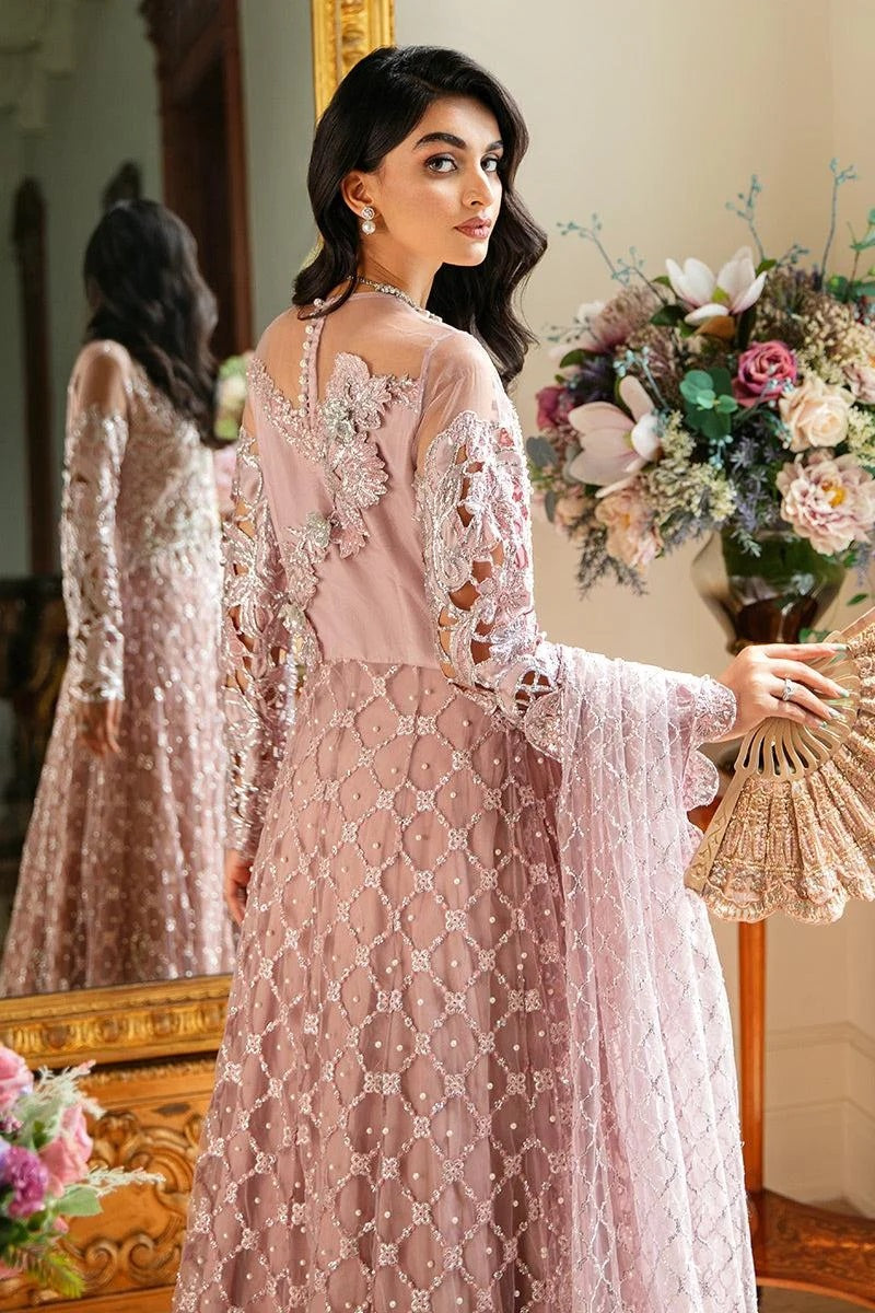 Mushq Pink Bridal Collection Net Maxi Replica