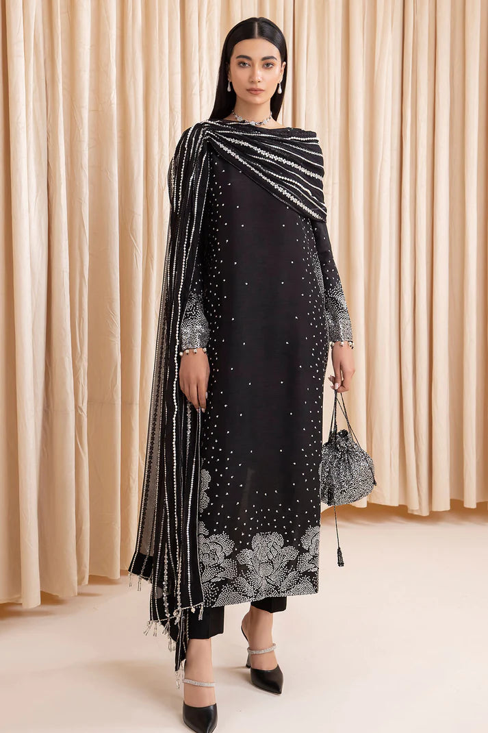 Jazmin Black Luxury Raw Silk Collection Replica