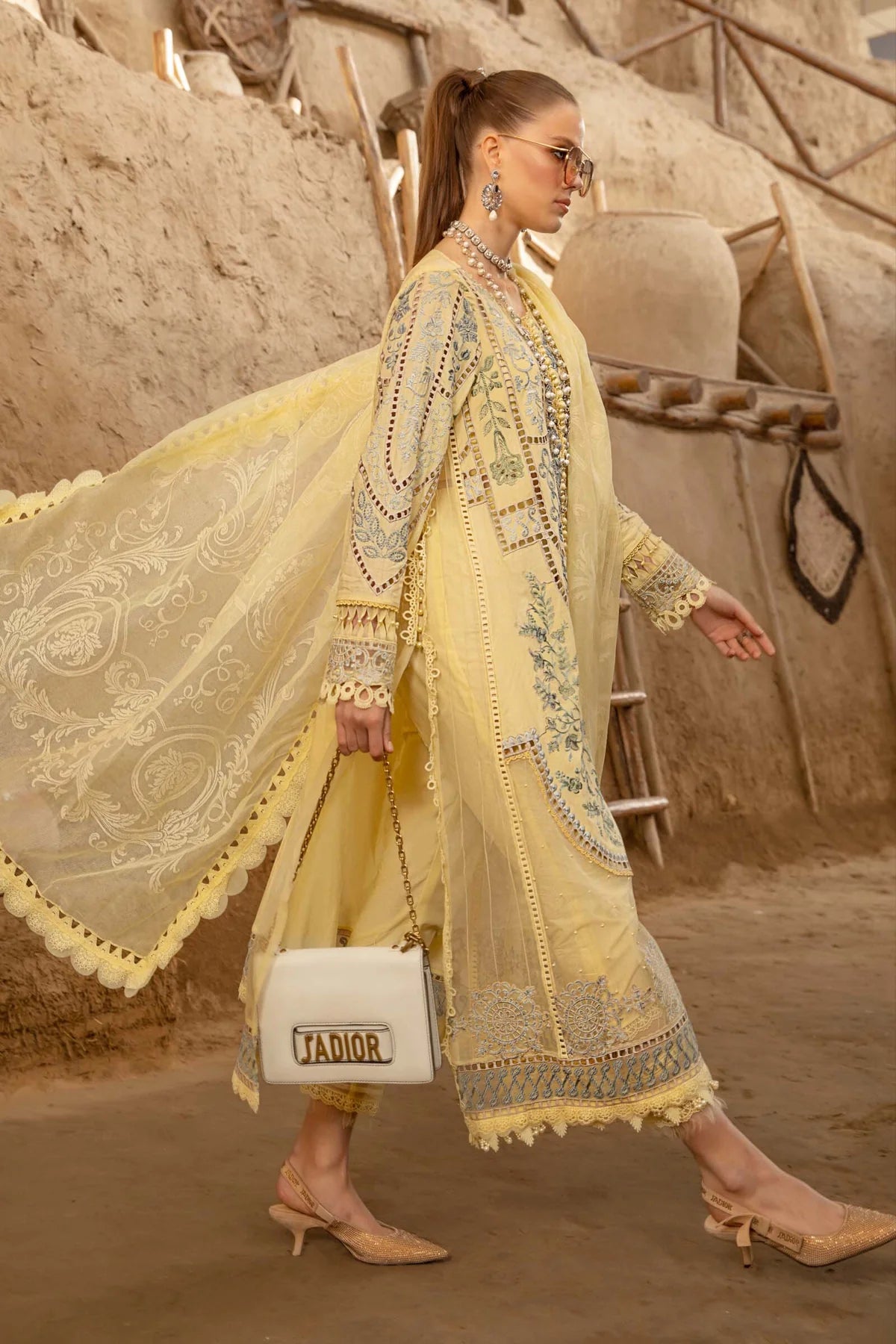 Maria B Yellow Luxury Lawn Collection Replica