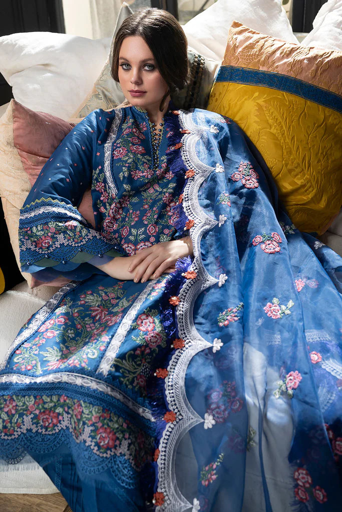 Sobia Nazir Dark Blue Luxury Lawn Collection Replica