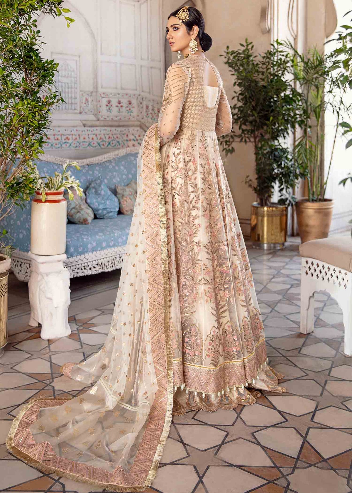 Afrozeh Jahan Ara Skin Bridal Collection Net Replica