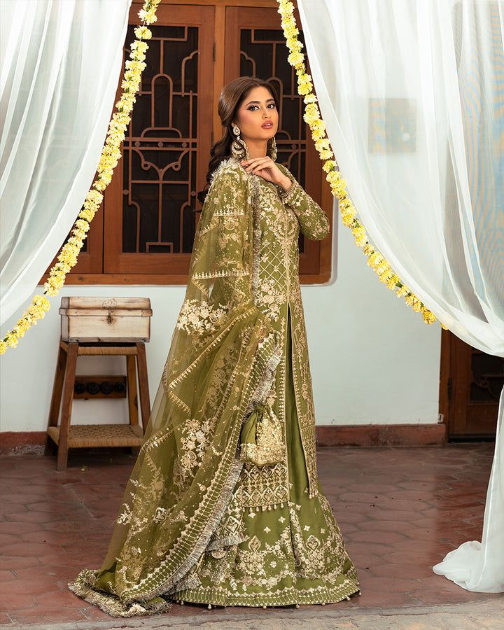 Faiza Saqlain Green Formal Collection Organza Replica