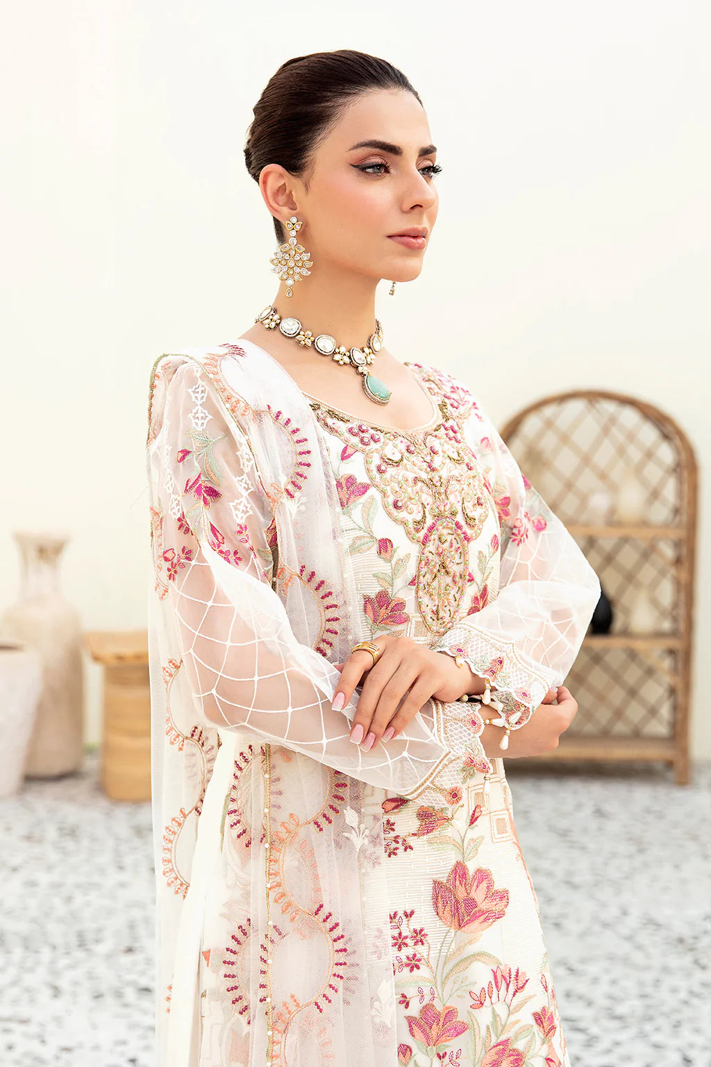 Rimsha Minhal White Formal Collection Organza Replica