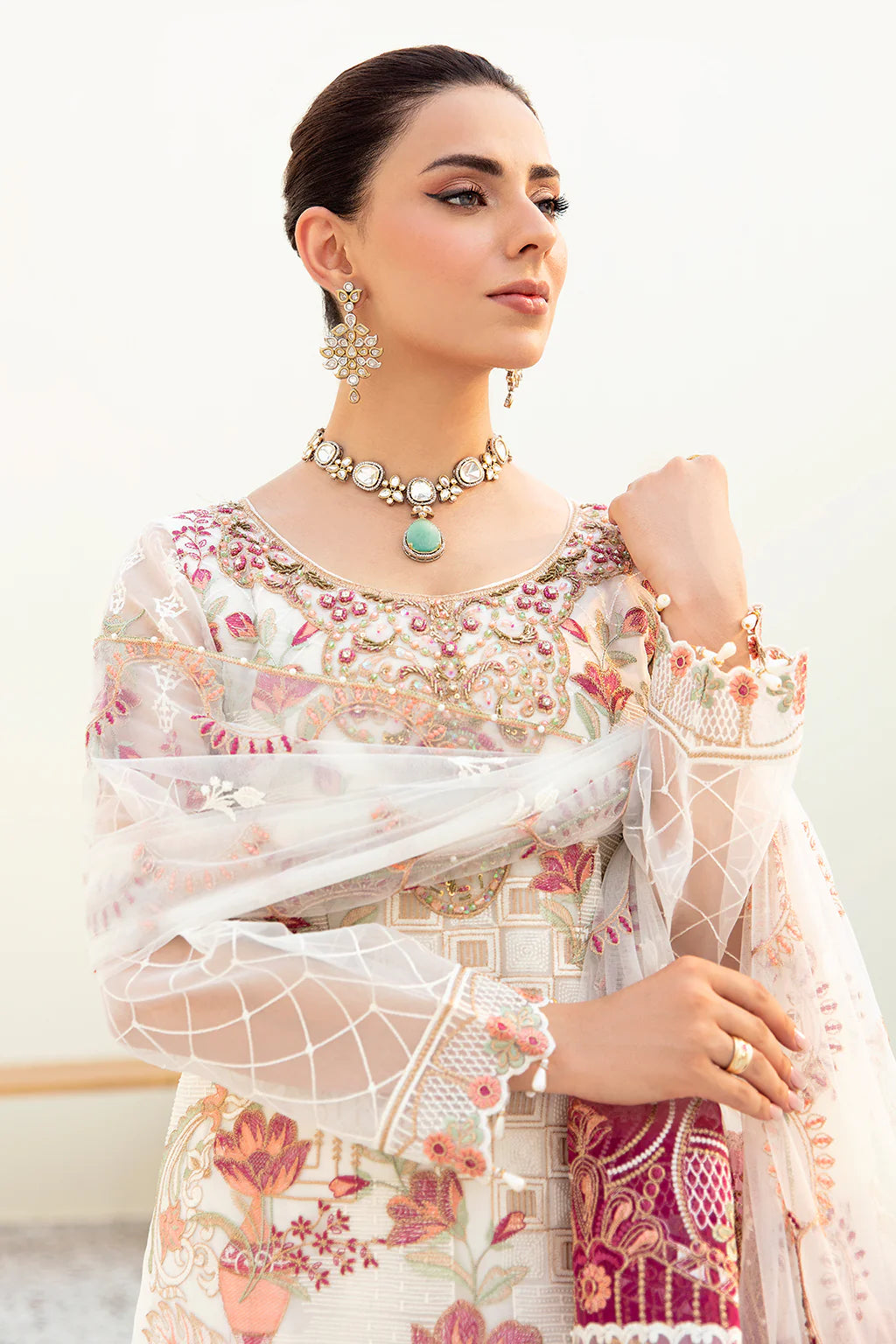 Rimsha Minhal White Formal Collection Organza Replica