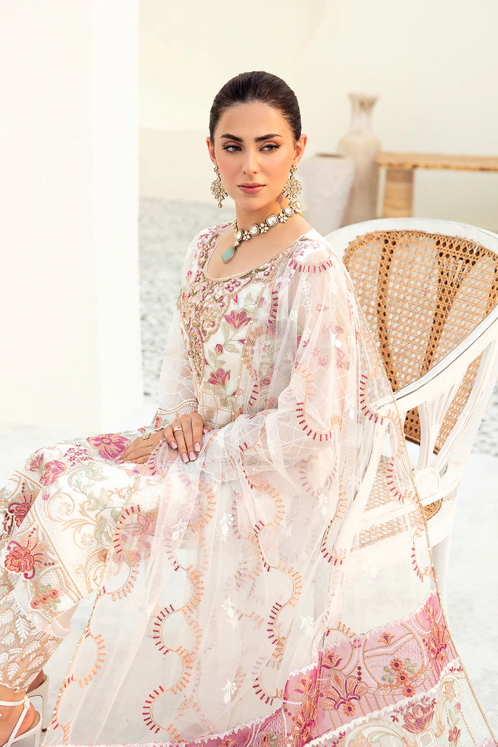 Rimsha Minhal White Formal Collection Organza Replica