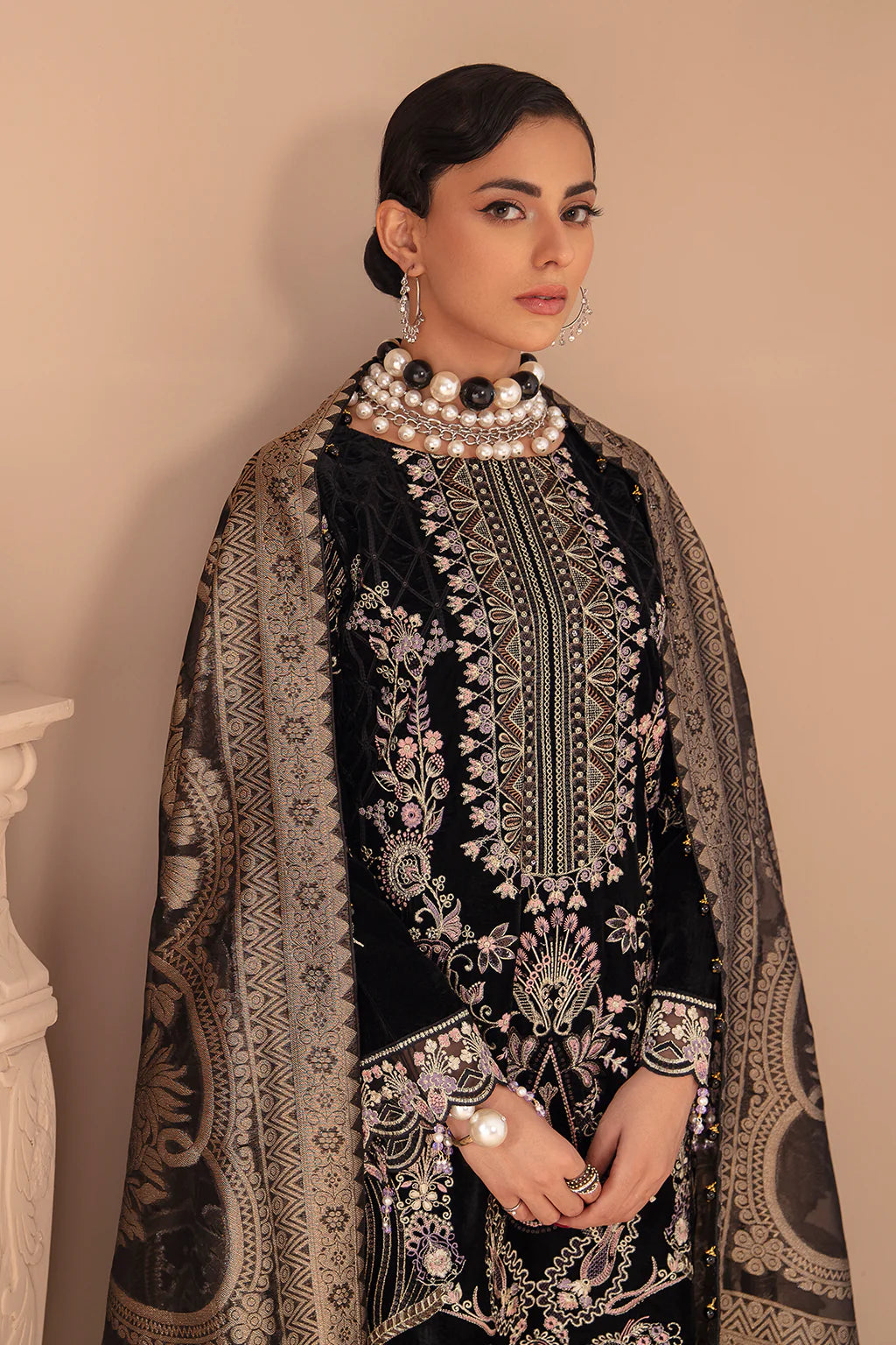 Ramsha Black Formal Collection Velvet  Replica