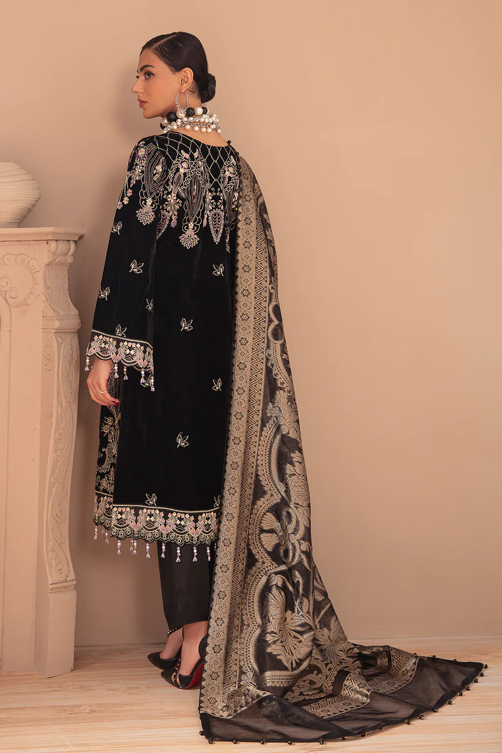 Ramsha Black Formal Collection Velvet  Replica