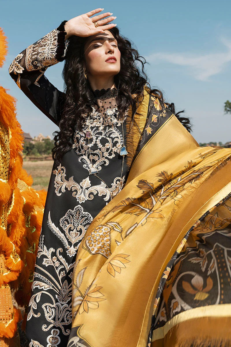 Mushq Sawika Black Luxury Lawn Collection Replica