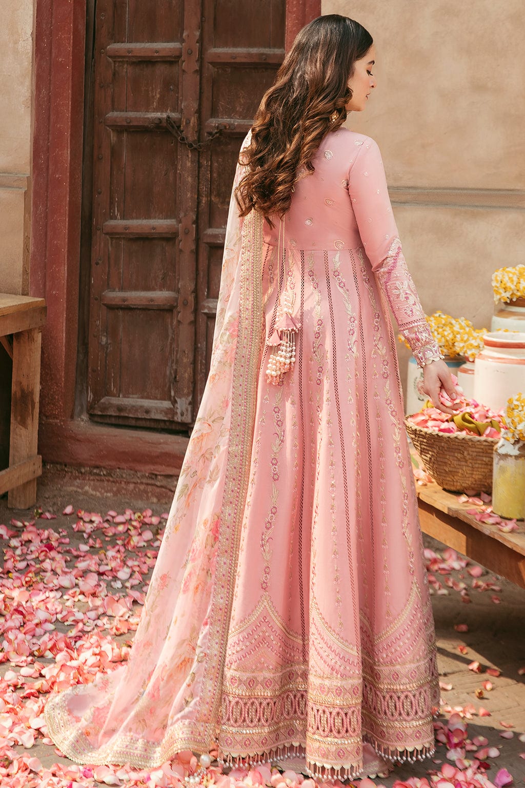 Afrozeh Pink Shabnami Lawn Collection Maxi Replica