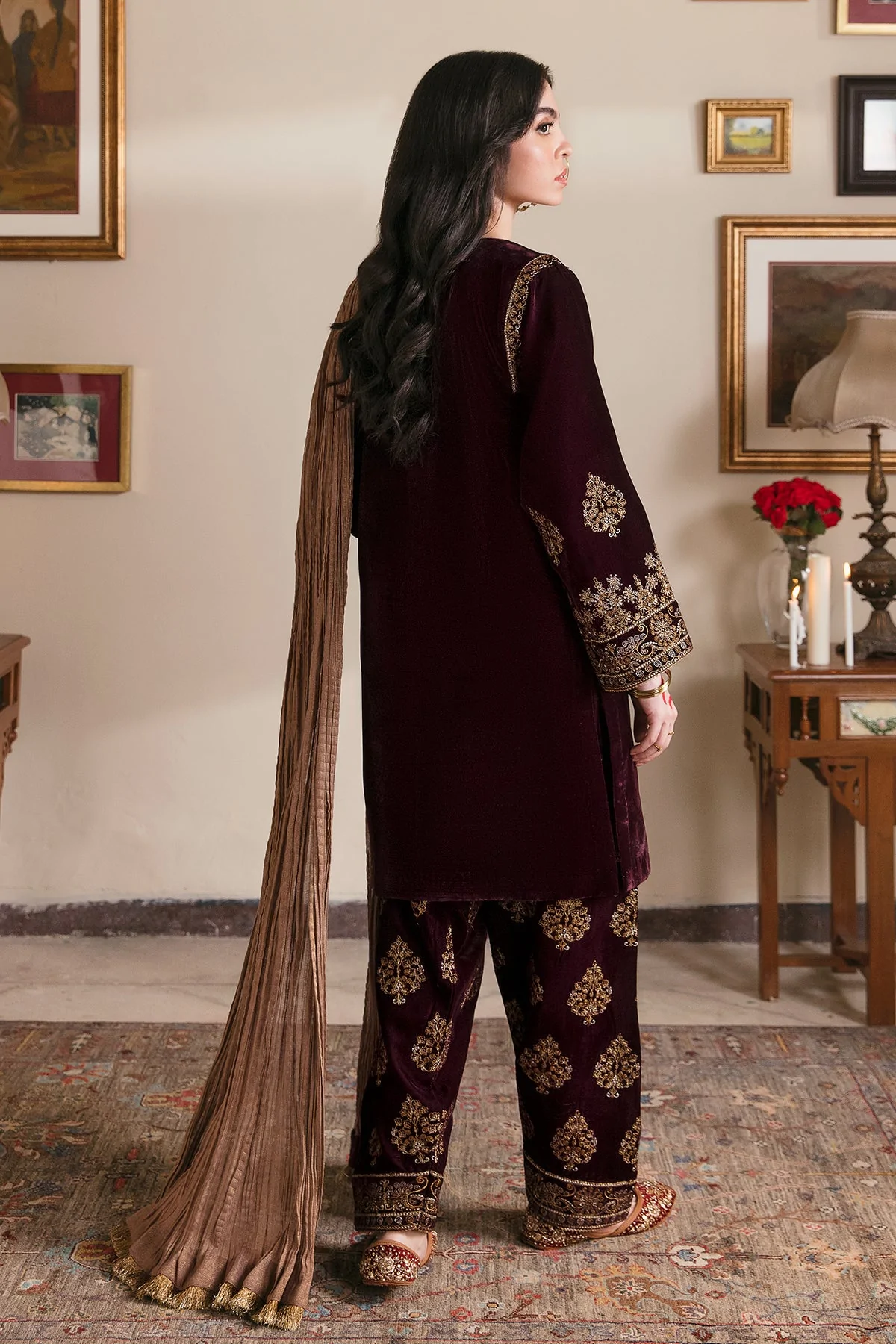 Baroque Maroon Formal Collection Velvet Replica