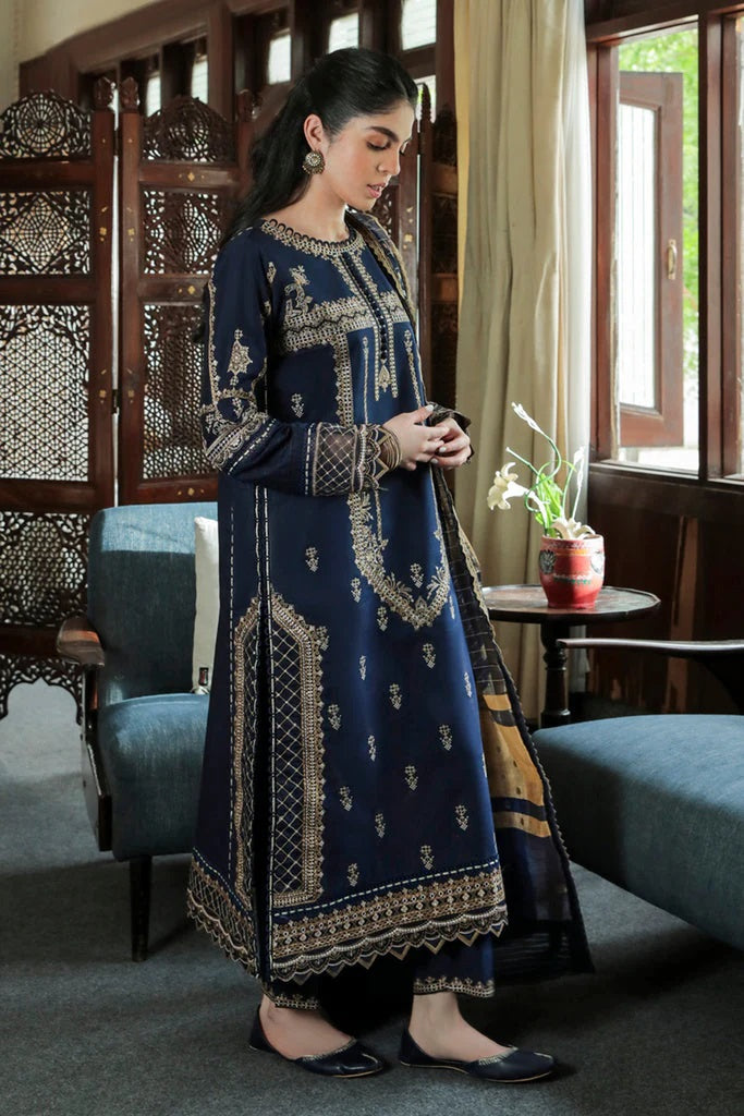 Qalamkar Blue Formal Collection Organza Replica