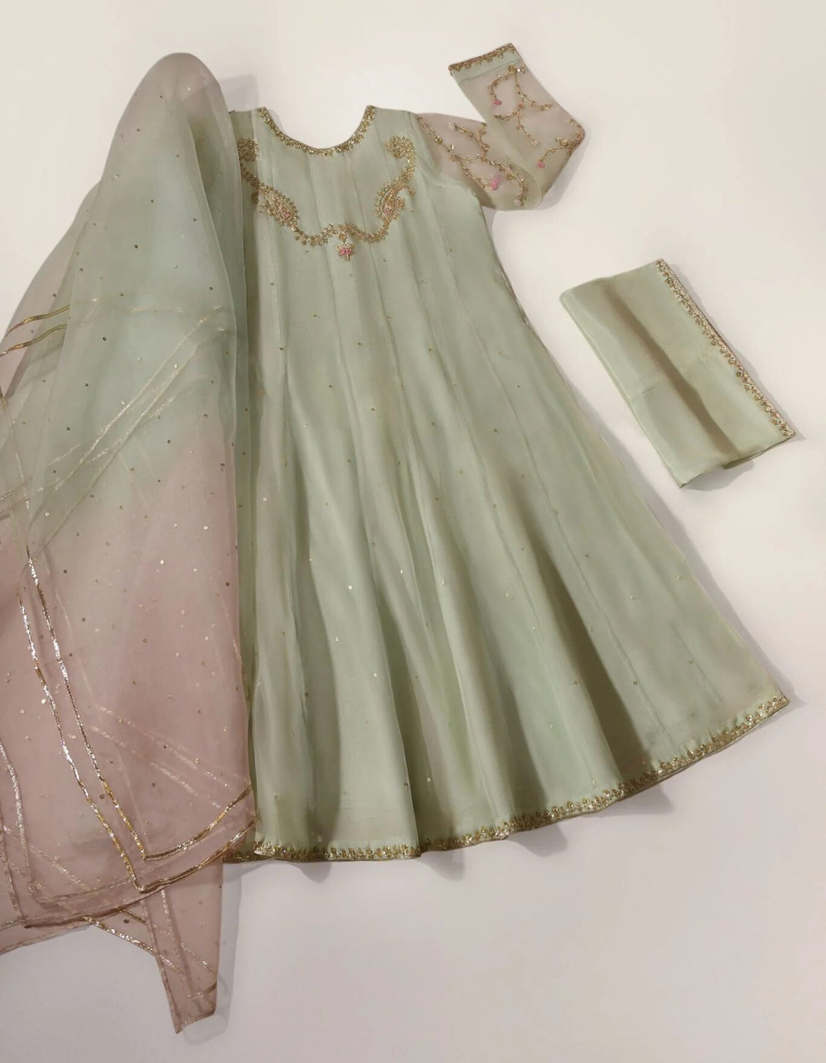 Agha Noor Mint Formal Organza Replica