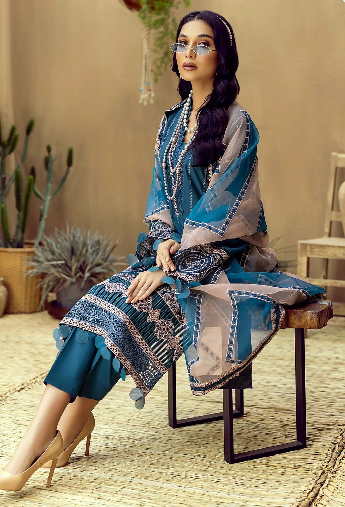 Adan Libas Blue Luxury Lawn Collection Replica