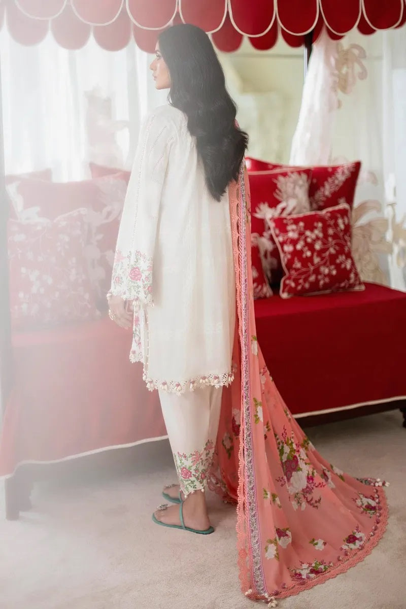 Sana Safinaz White Luxury Lawn Collection Replica